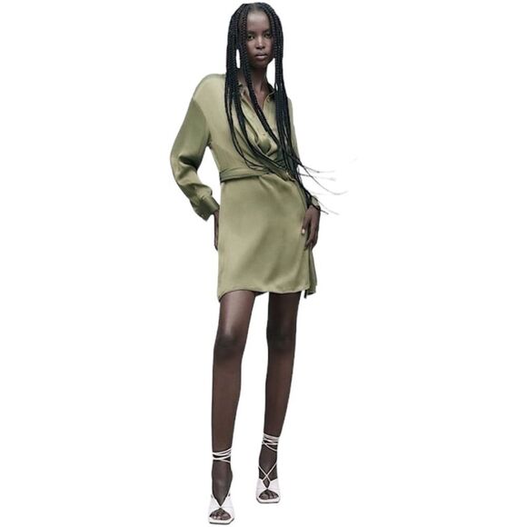 ZARA Satin Effects Dress Size XS • BLOGGER FAVORITE • NEW WITH TAGS • - Picture 6 of 12